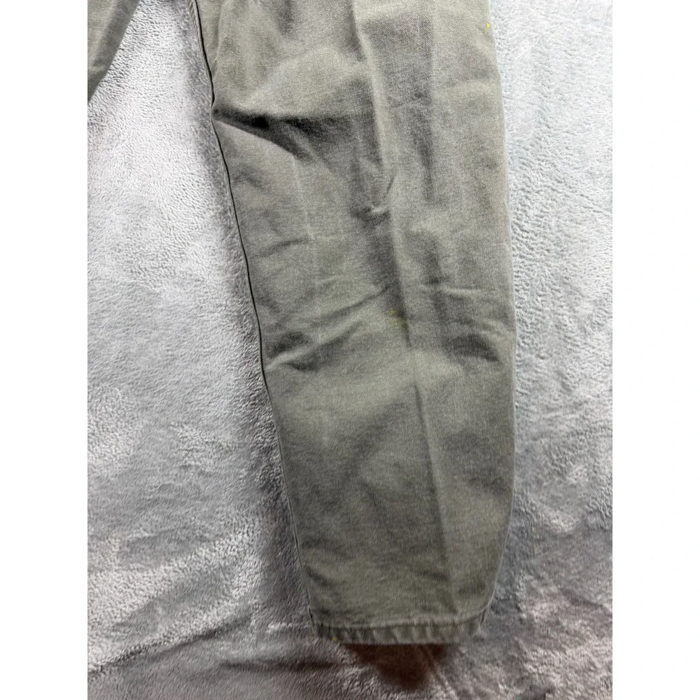 Carhartt Mens 38x34 Distressed Work Pants Gray Canvas Paint Utility (37x32)